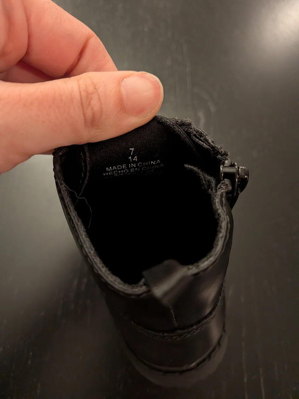 Kids Black Lace-Up Combat Boots